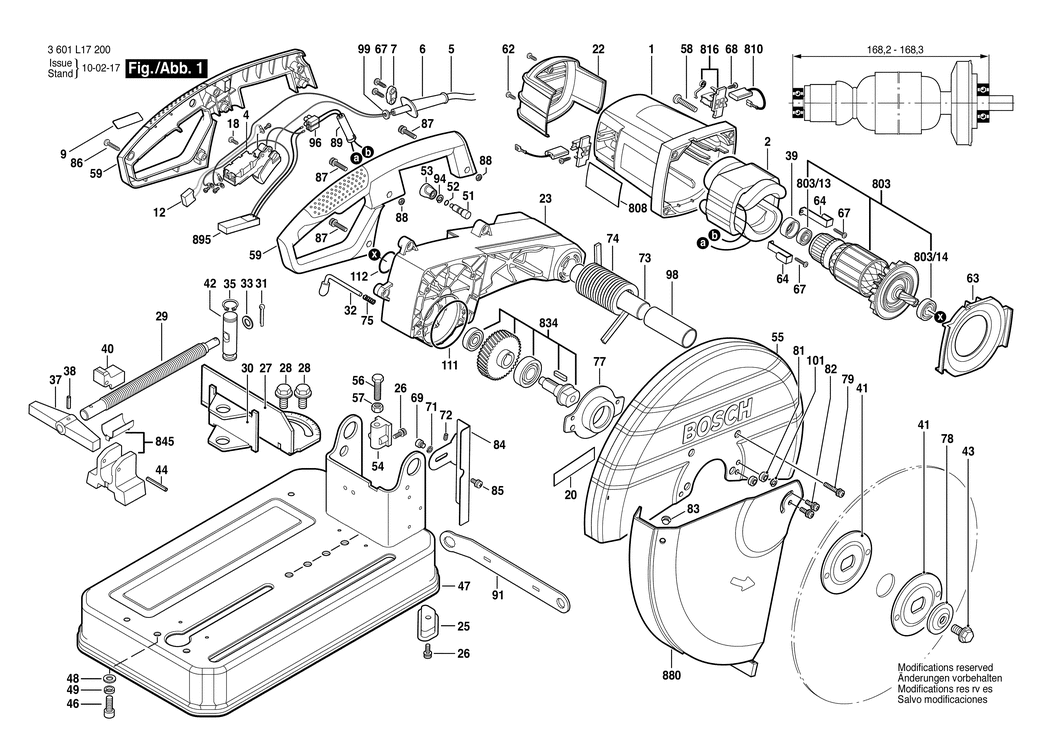 Bosch GCO 2000 / 3601L17200 / EU 230 Volt Spare Parts