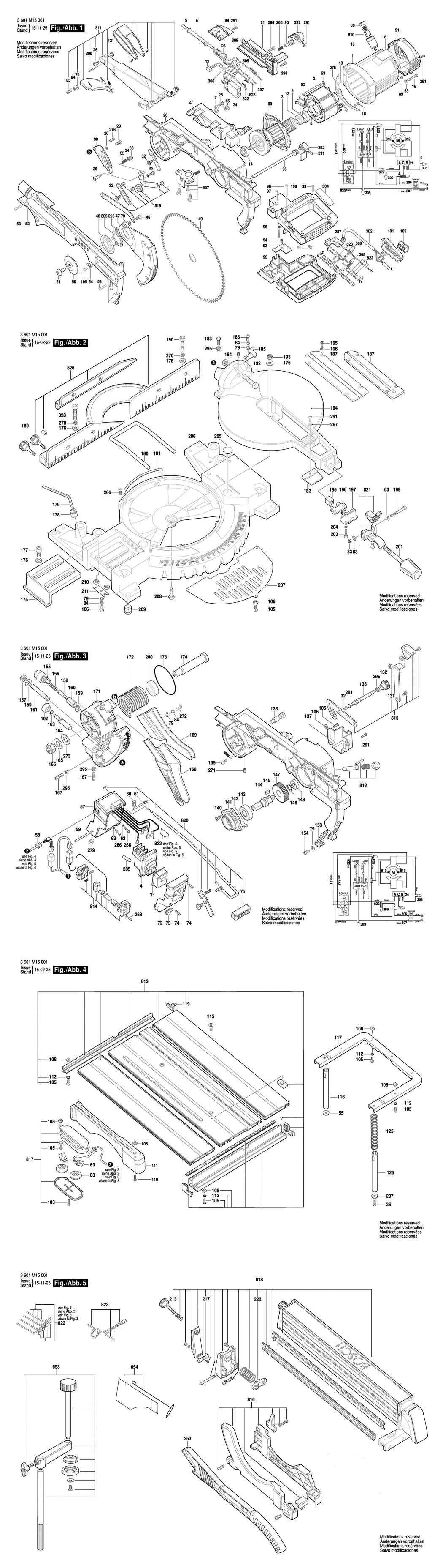 Bosch GTM 12 JL / 3601M15031 / CH 230 Volt Spare Parts