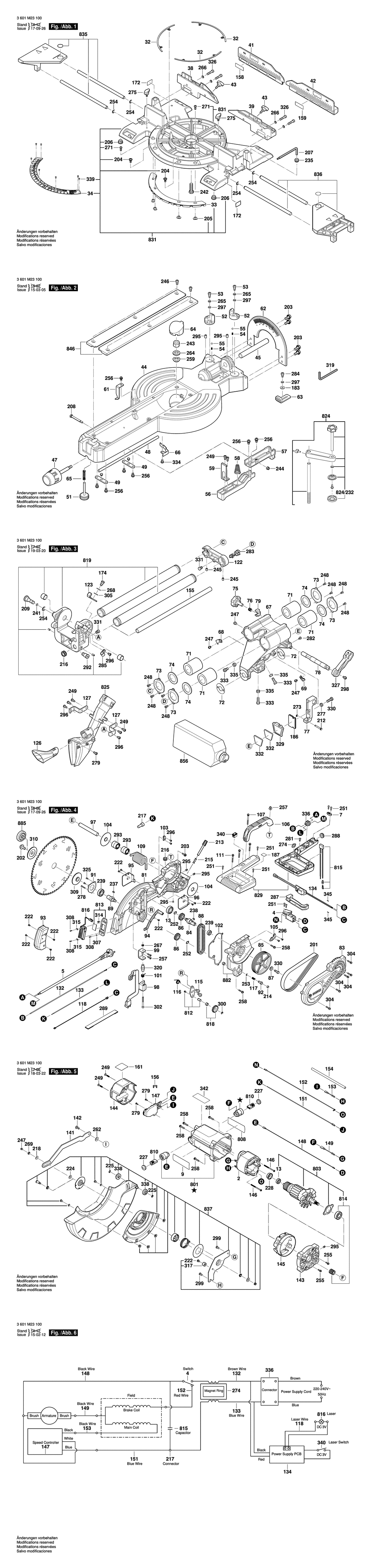 Bosch GCM 12 SDE / 3601M23170 / GB 230 Volt Spare Parts