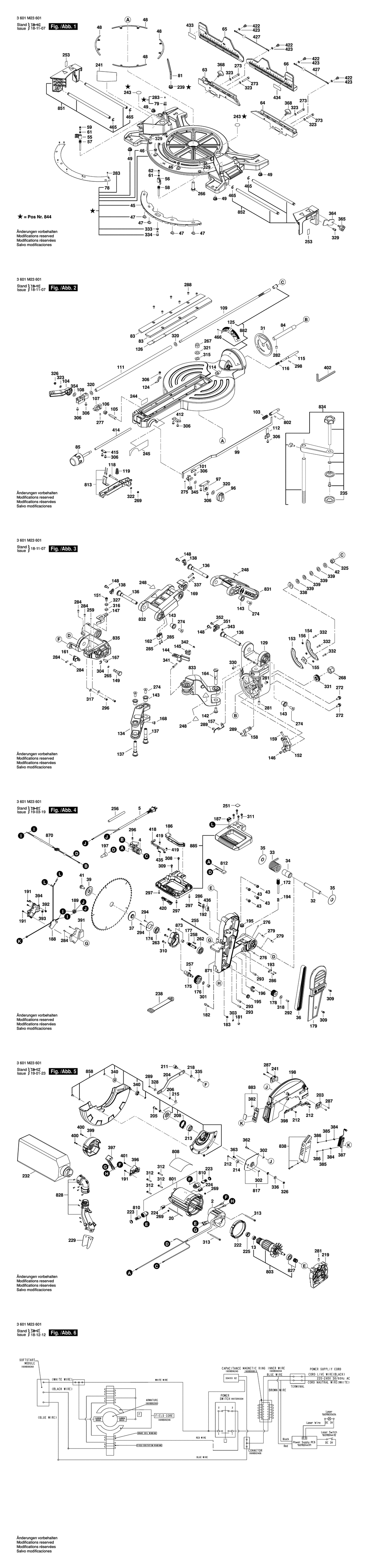 Bosch GCM 12 GDL / 3601M23601 / EU 230 Volt Spare Parts