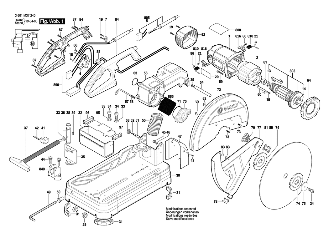 Bosch GCO 14-24 J / 3601M37200 / EU 230 Volt Spare Parts