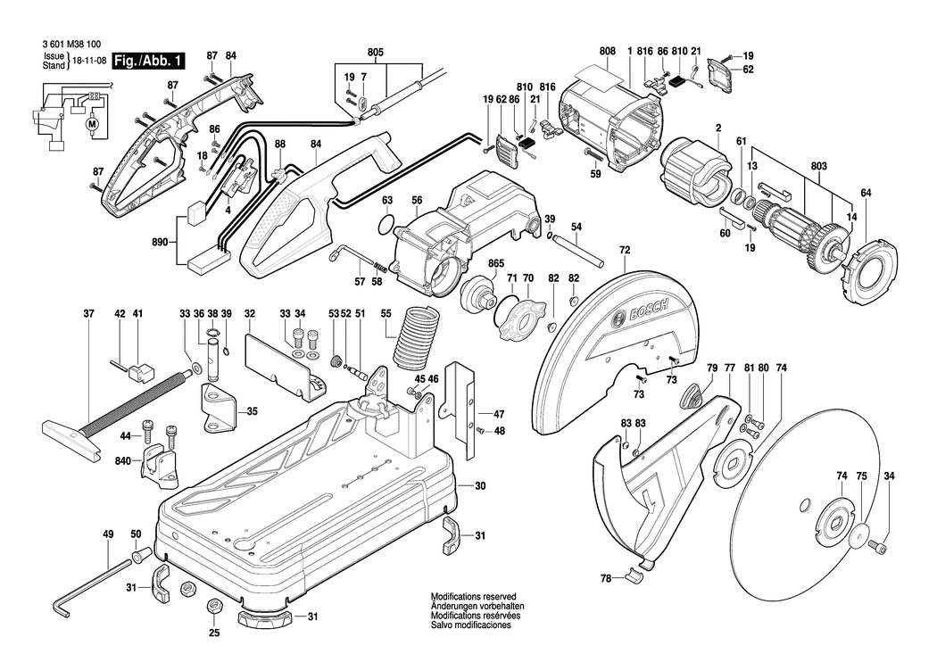 Bosch GCO 20-14 / 3601M38170 / --- 230 Volt Spare Parts