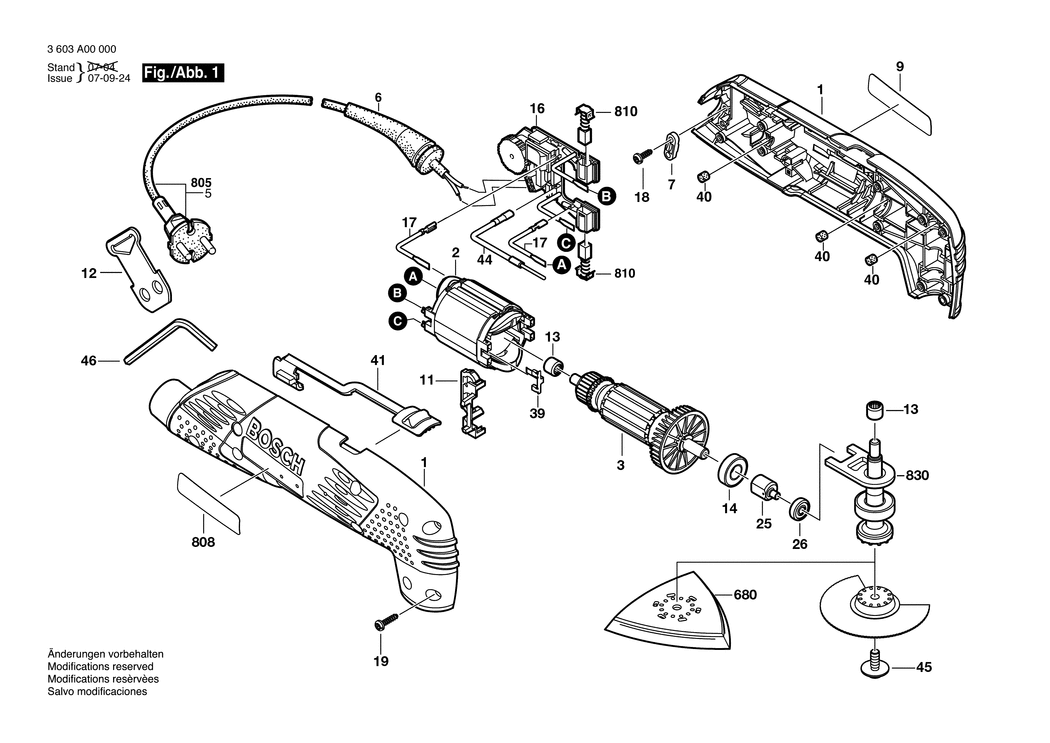 Bosch PMF 180 E / 3603A00040 / --- 240 Volt Spare Parts