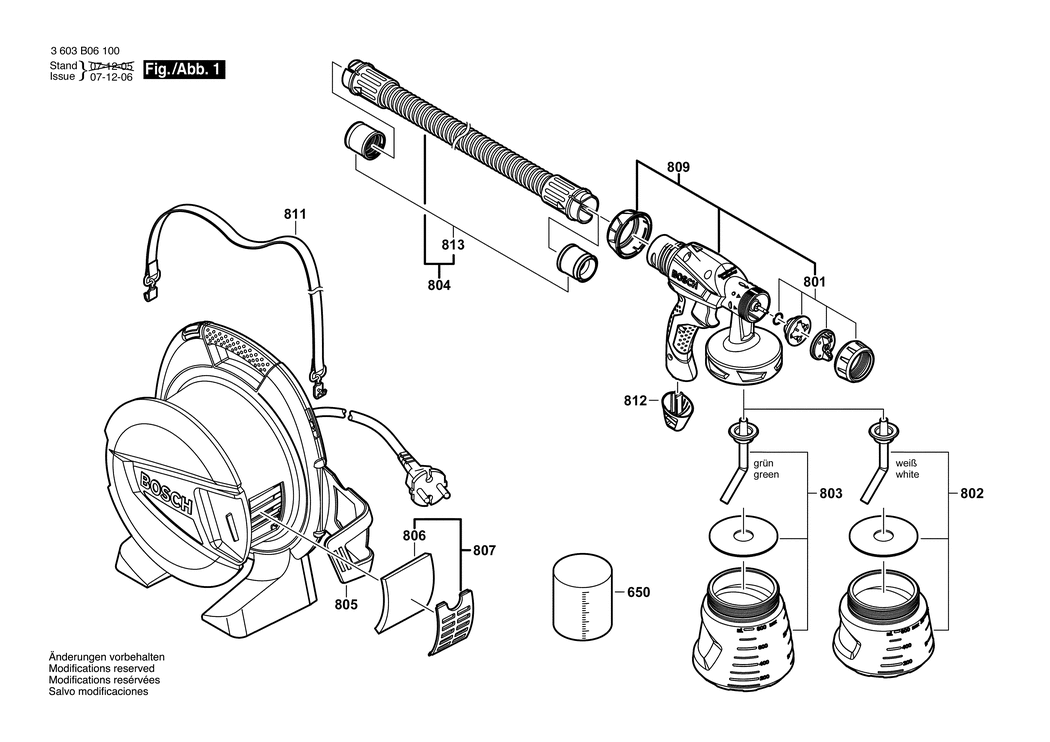 Bosch PFS 65 / 3603B06100 / EU 230 Volt Spare Parts