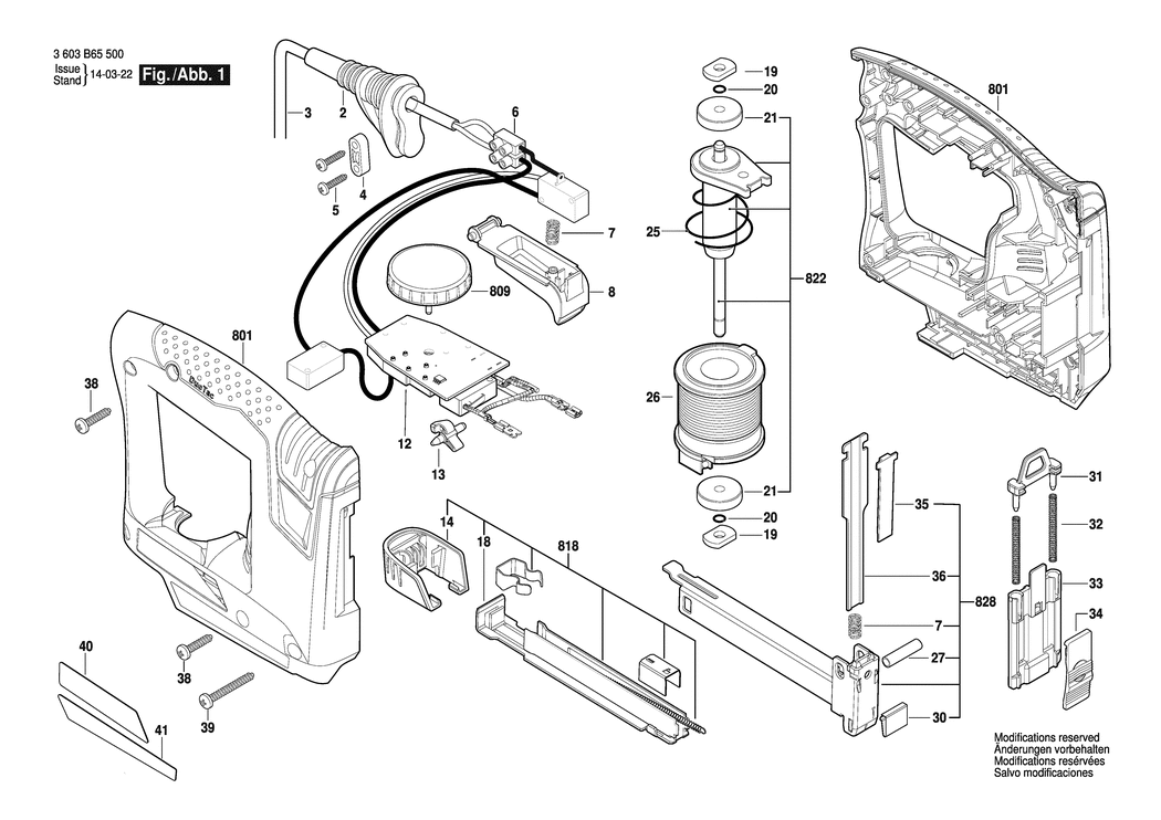 Bosch PTK 14 EDT / 3603B65530 / CH 230 Volt Spare Parts