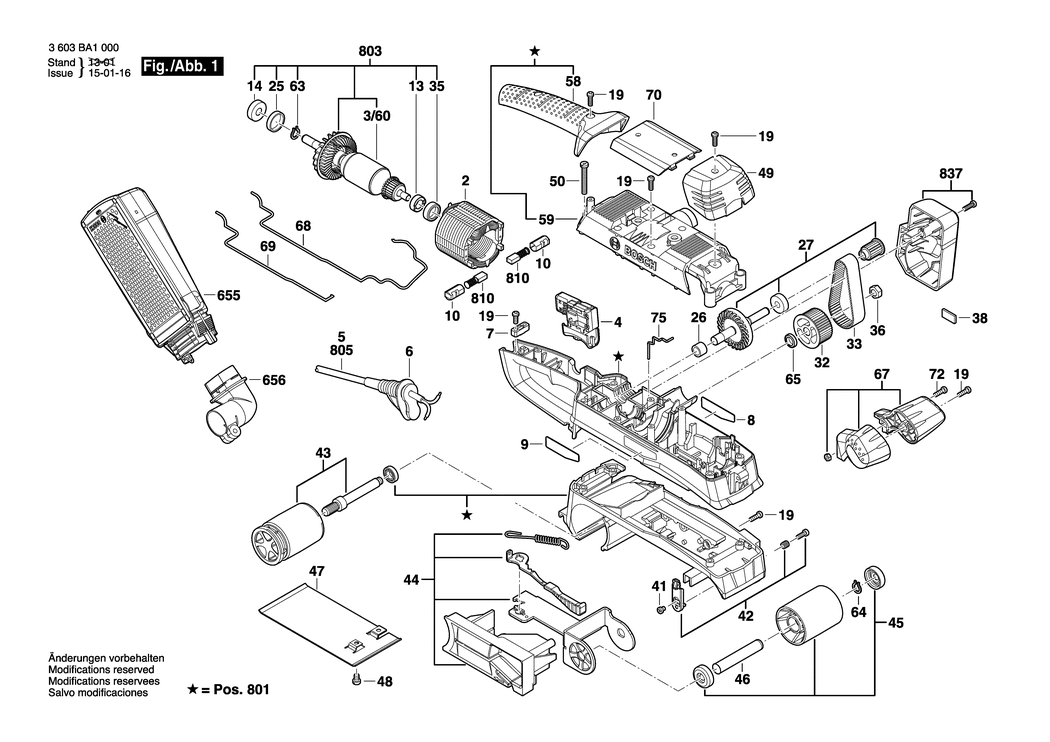 Bosch PBS 75 A / 3603BA1030 / CH 230 Volt Spare Parts