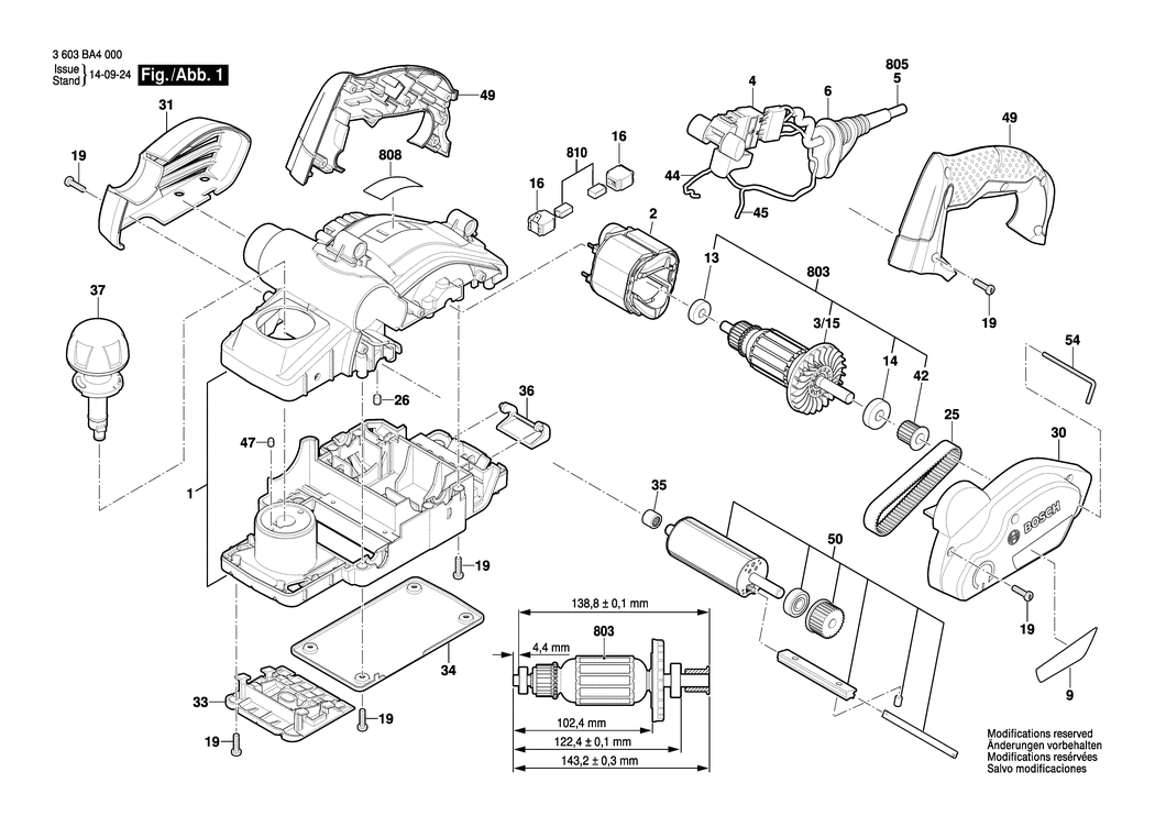 Bosch PHO 1500 / 3603BA4030 / CH 230 Volt Spare Parts