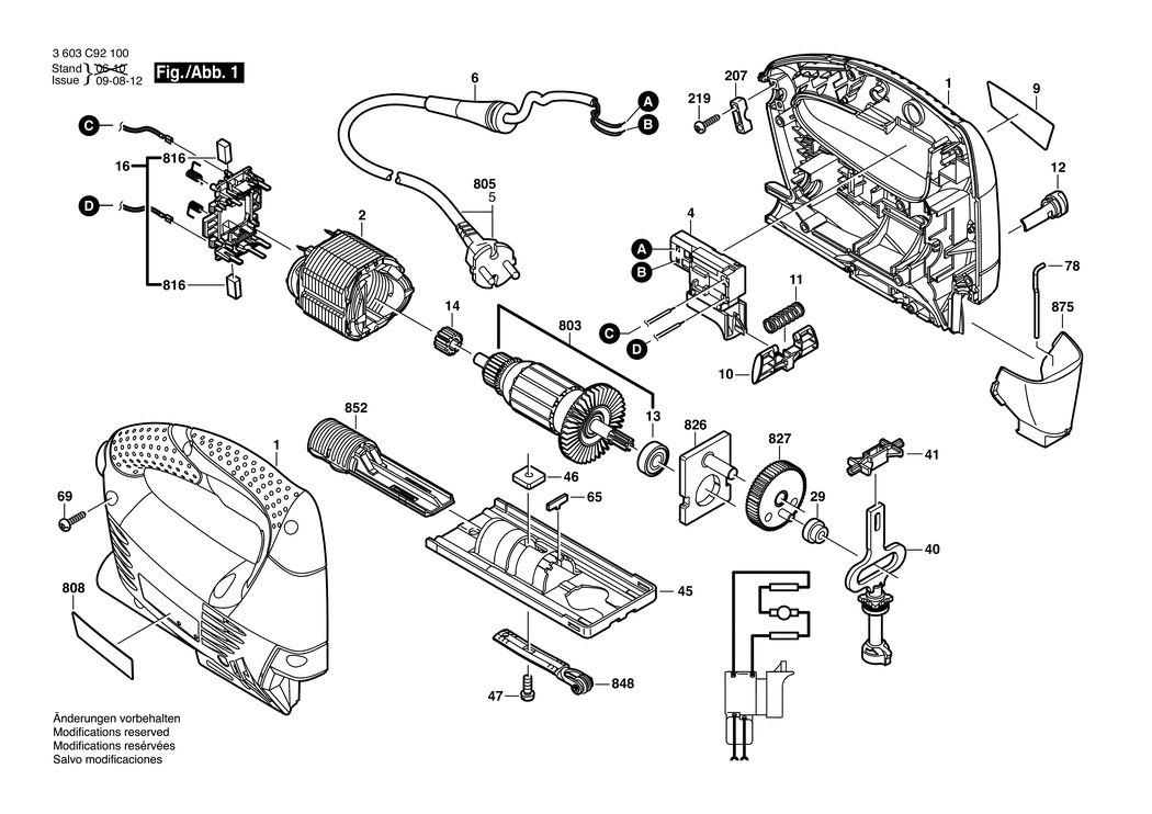 Bosch PST 680 E / 3603C92100 / EU 230 Volt Spare Parts