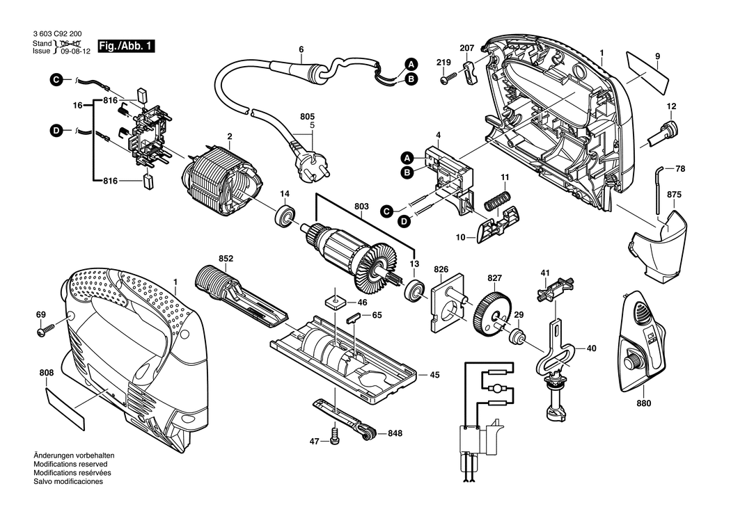 Bosch PST 680 EL / 3603C92300 / EU 230 Volt Spare Parts