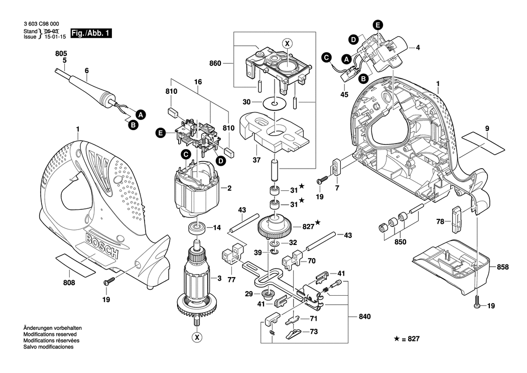 Bosch PFZ 500  E / 3603C98000 / EU 230 Volt Spare Parts