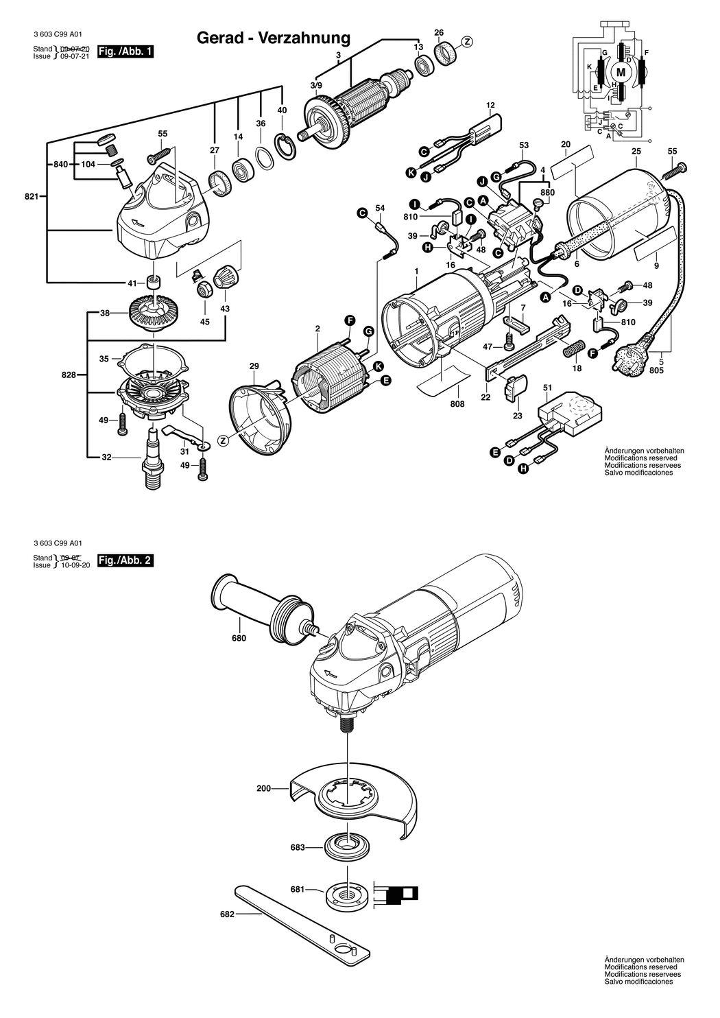 Bosch PWS 9-125 CE / 3603C99A01 / EU 230 Volt Spare Parts