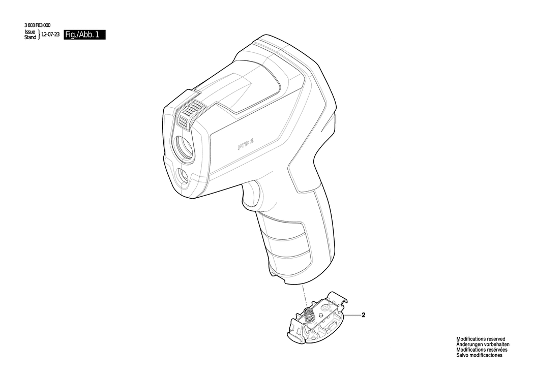 Bosch PTD 1 / 3603F83000 / EU Spare Parts