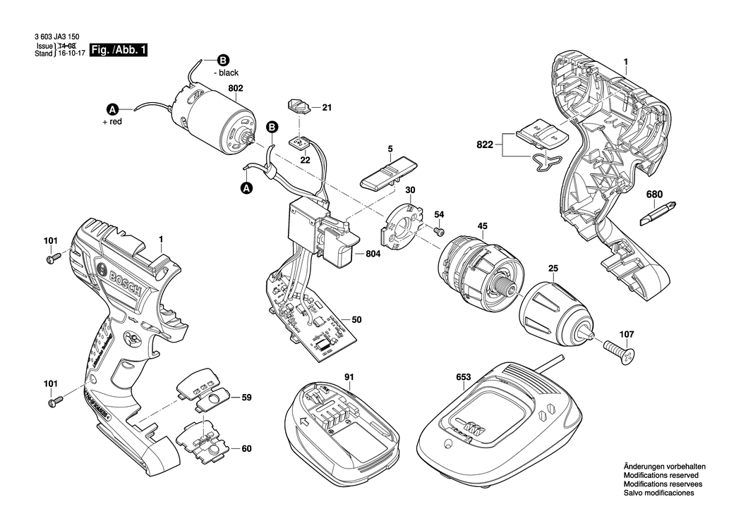 Bosch PSB 1800 LI-2 / 3603JA3350 / --- 18 Volt Spare Parts