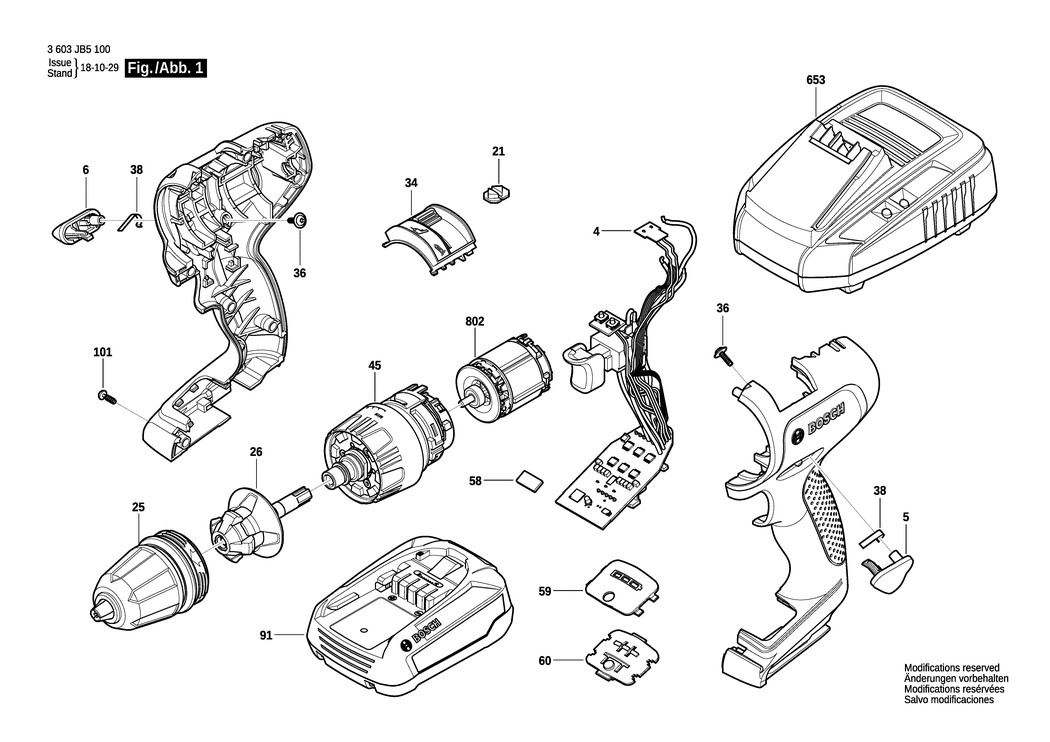 Bosch AdvancedImpact 18 / 3603JB5100 / EU 18 Volt Spare Parts