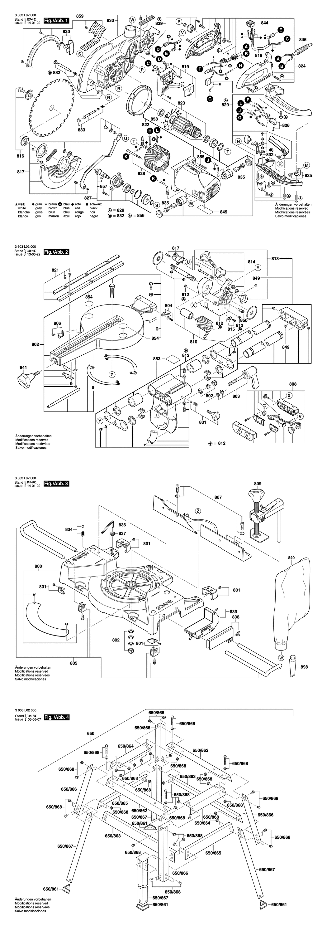 Bosch PCM 8 S / 3603L02000 / EU 230 Volt Spare Parts