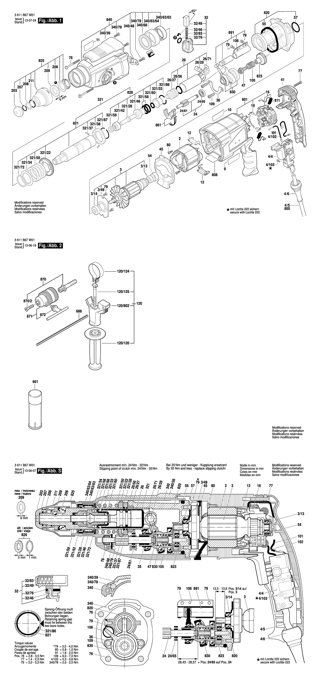 Bosch H 28_MLE POWER / 3611B67W01 / EU 230 Volt Spare Parts