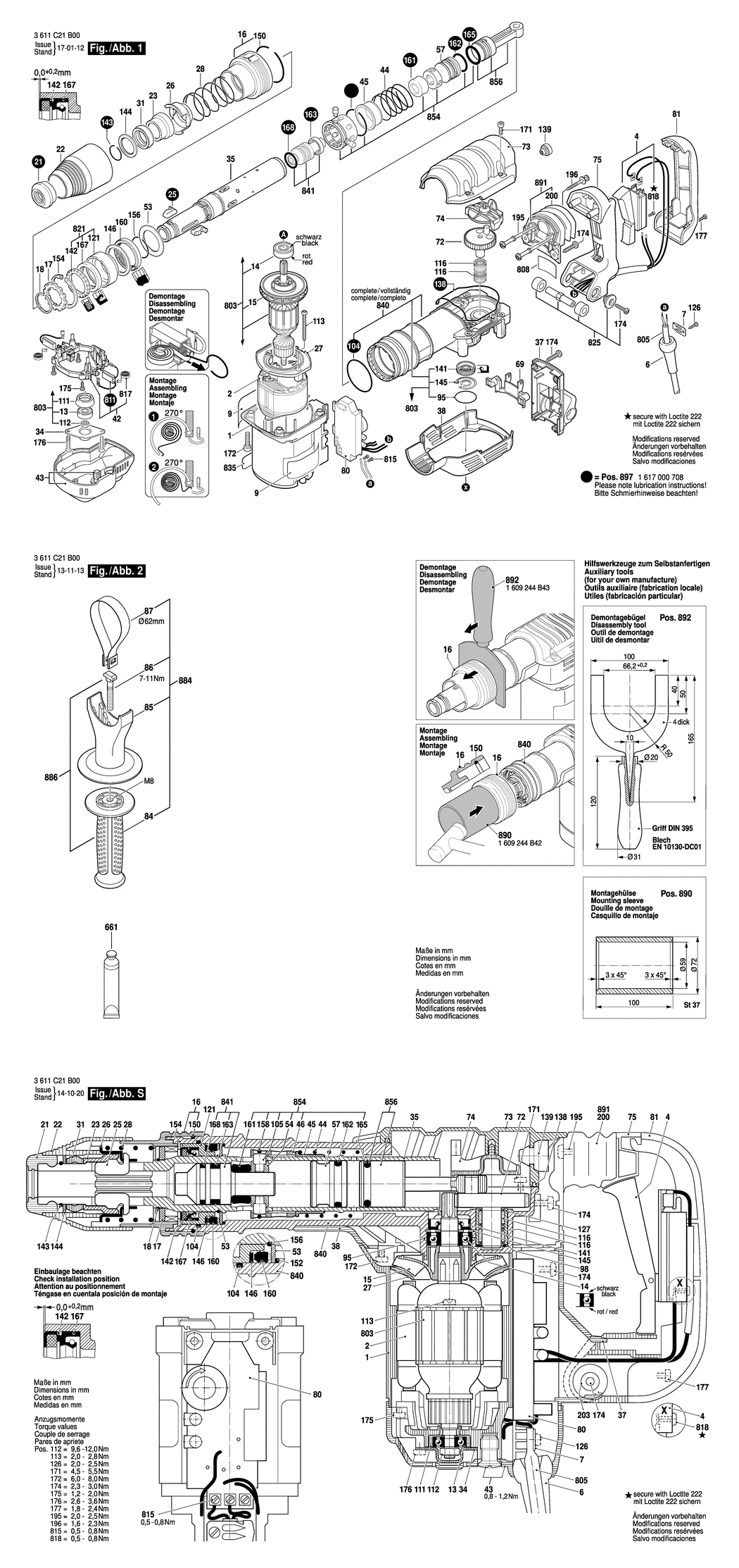 Bosch BTI-SH 5 VE / 3611C21E00 / EU 230 Volt Spare Parts