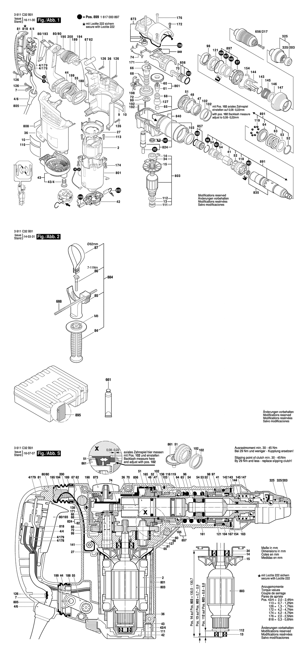 Bosch BHD-4-1 / 3611C32B01 / EU 230 Volt Spare Parts