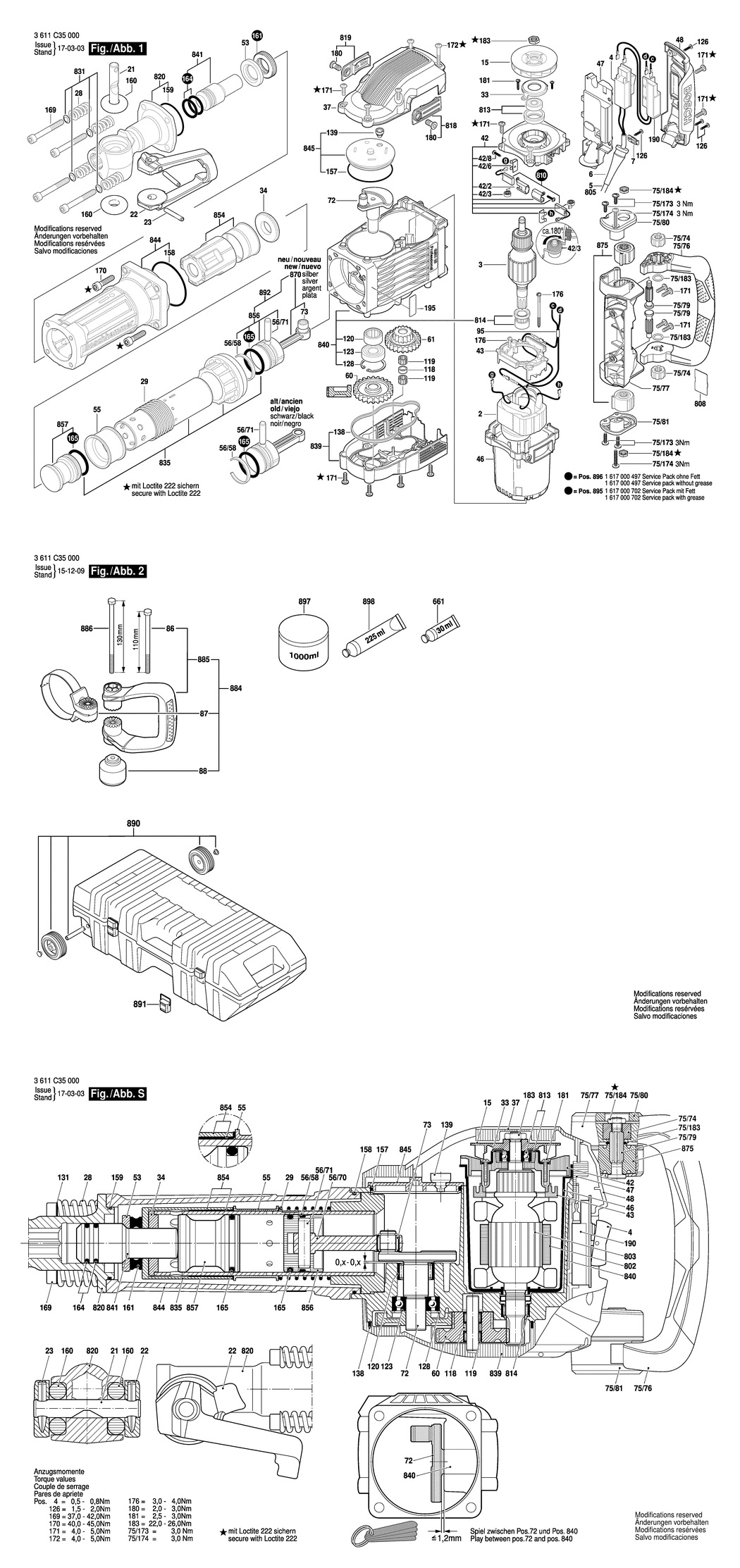 Bosch GSH 16-28 / 3611C35000 / EU 230 Volt Spare Parts