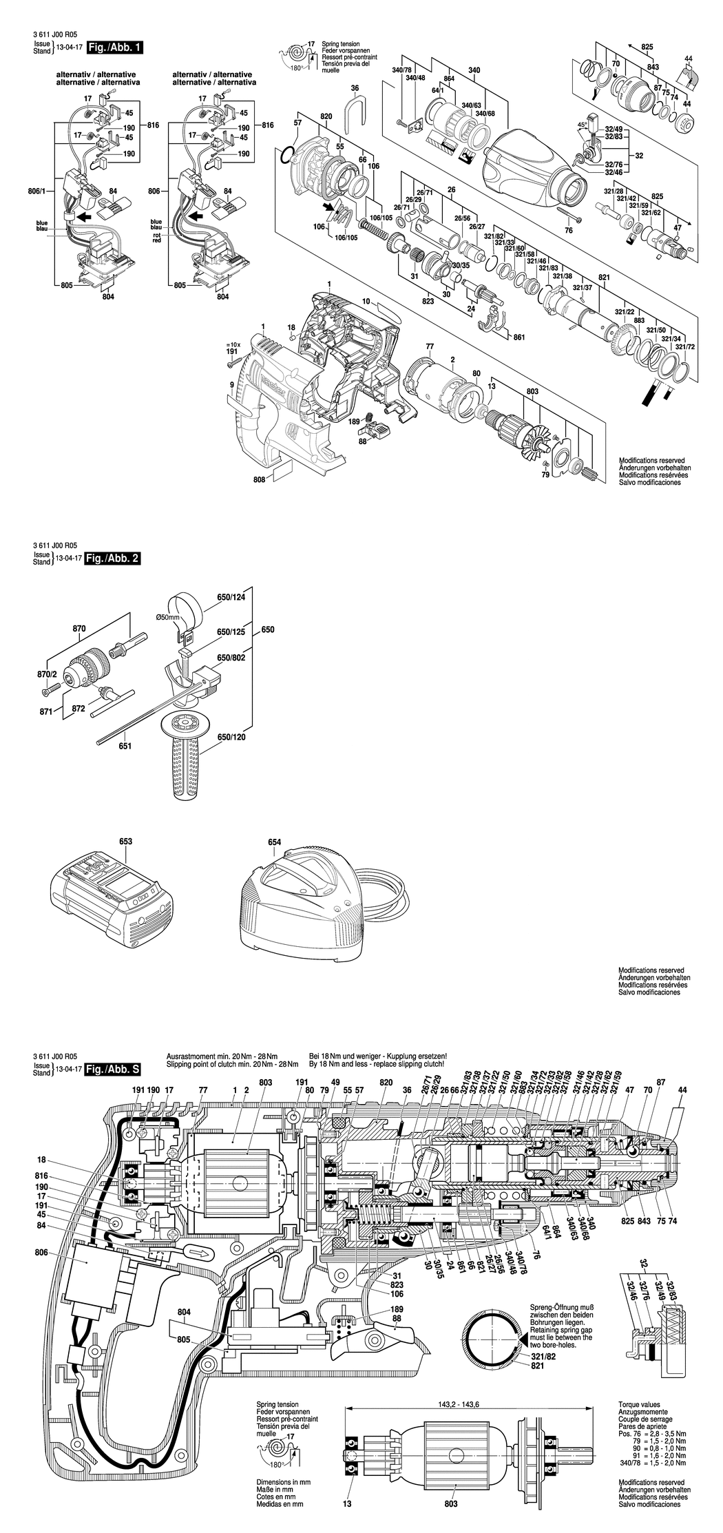 Bosch H 36-MA / 3611J00R05 / EU 36 Volt Spare Parts