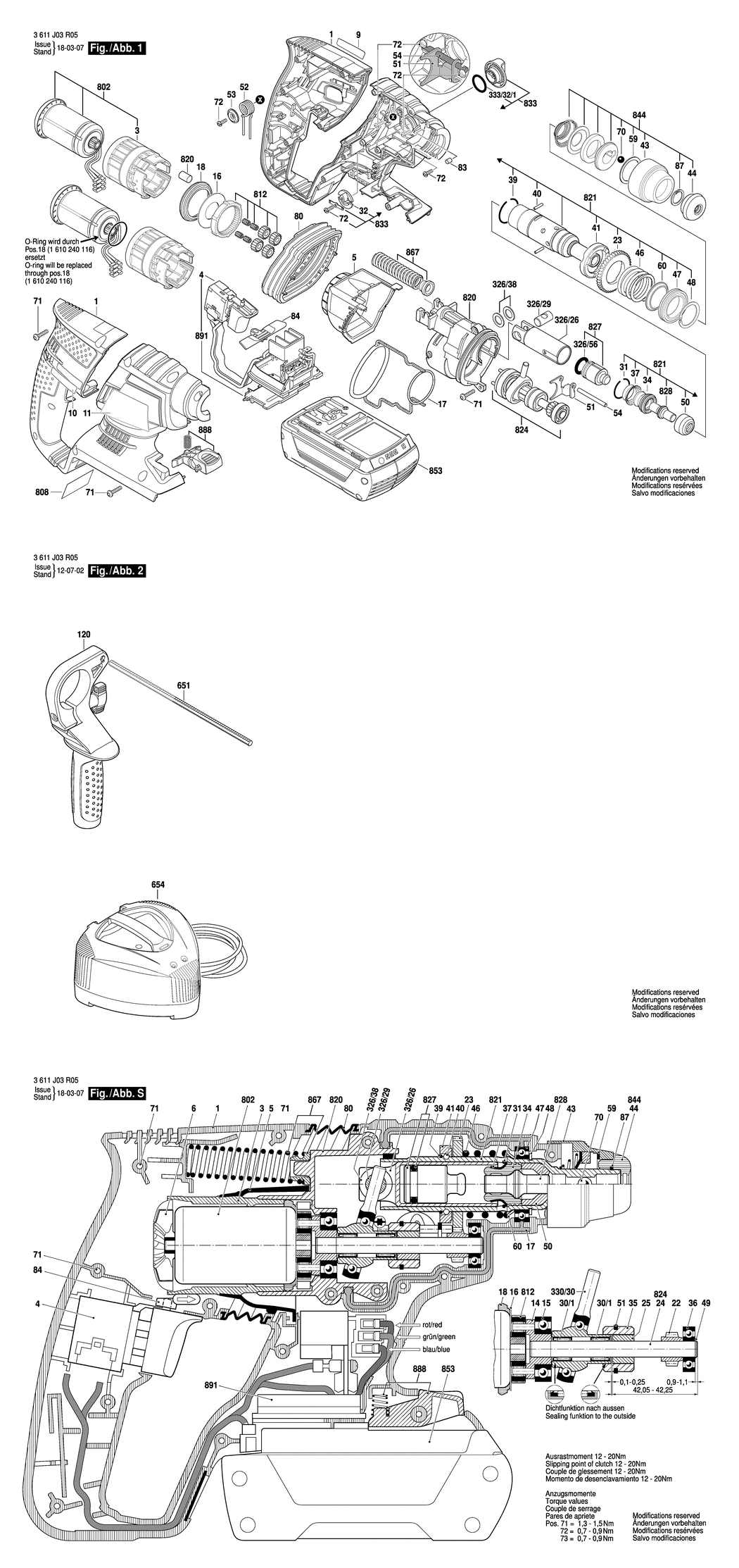 Bosch BACHD-36 V-LI / 3611J03R05 / EU 36 Volt Spare Parts