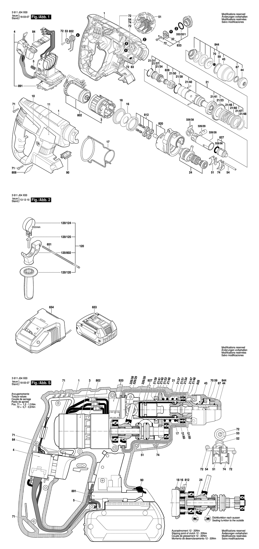 Bosch H 18-MA / 3611J04X00 / EU 18 Volt Spare Parts