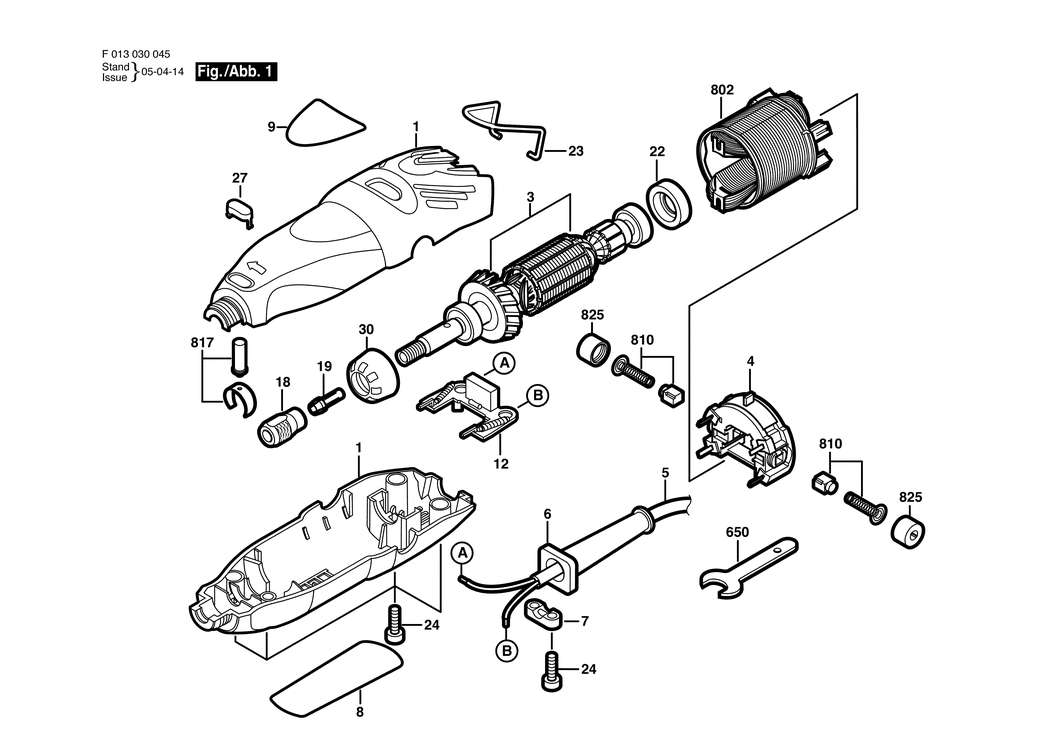 Dremel 300 / F013030045 / EU 230 Volt Spare Parts