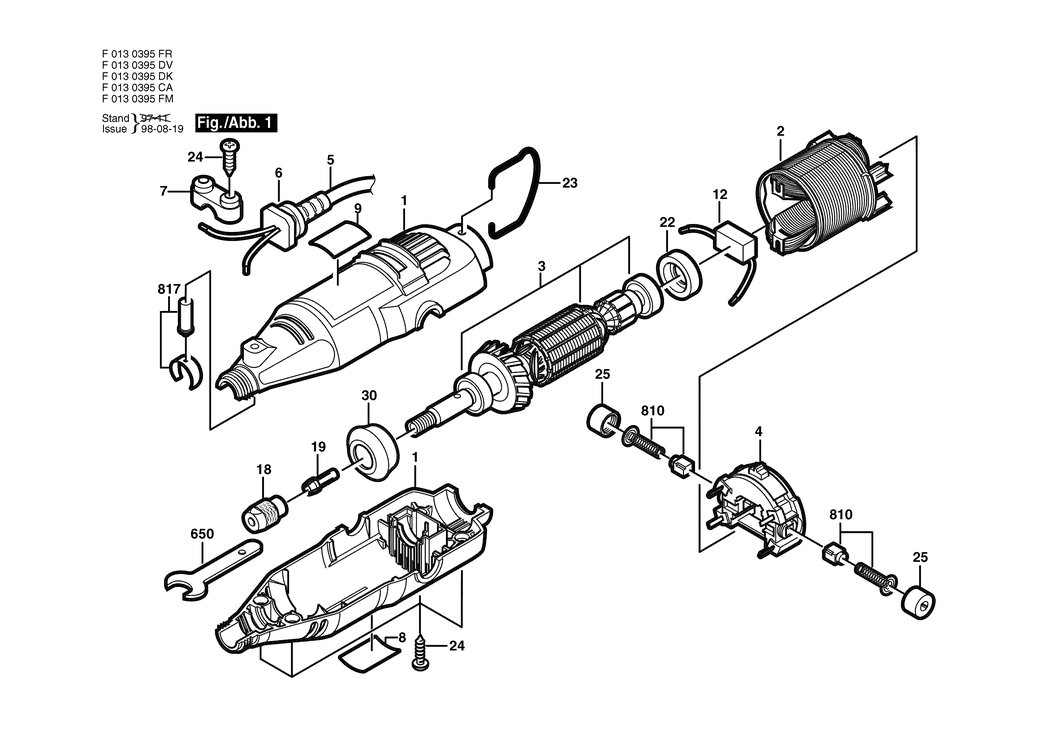 Dremel 395 / F0130395DK / EU 230 Volt Spare Parts