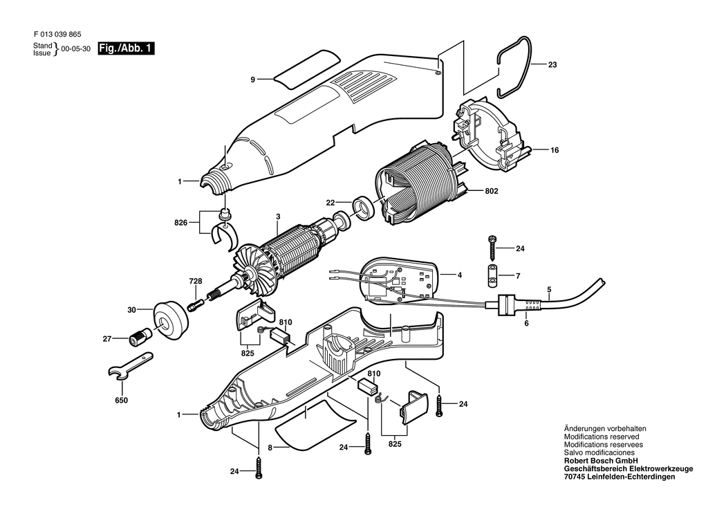 Dremel 398 / F013039846 / GB 240 Volt Spare Parts