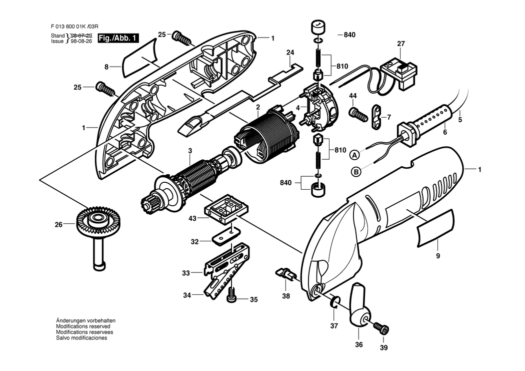 Dremel 6000 / F01360003R / GB 230 Volt Spare Parts