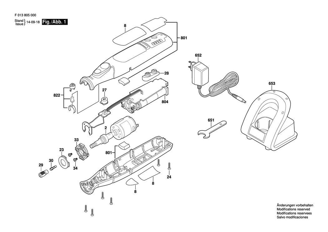 Dremel 8050 / F013805045 / EU 7.2 Volt Spare Parts