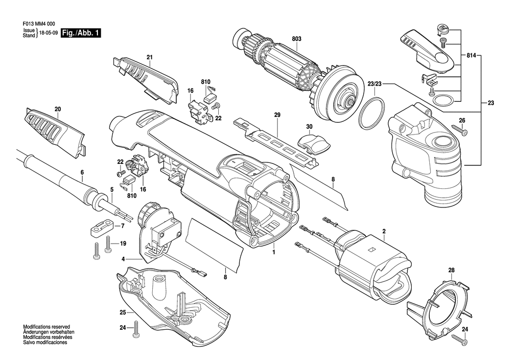 Dremel MM40 / F013MM4045 / EU 230 Volt Spare Parts