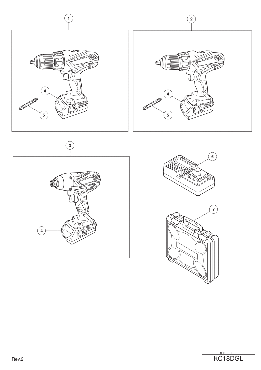 Hitachi / Hikoki KC18DGL Cordless Combo Kit Spare Parts