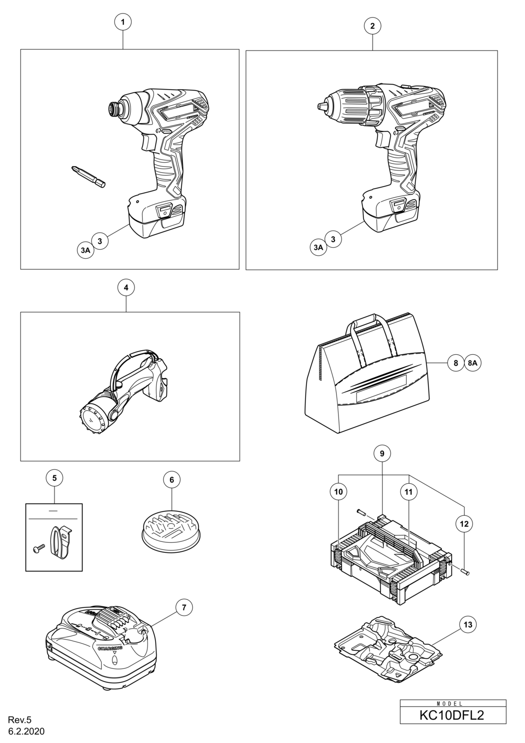 Hitachi / Hikoki KC10DFL2 Cordless Combo Kit Spare Parts