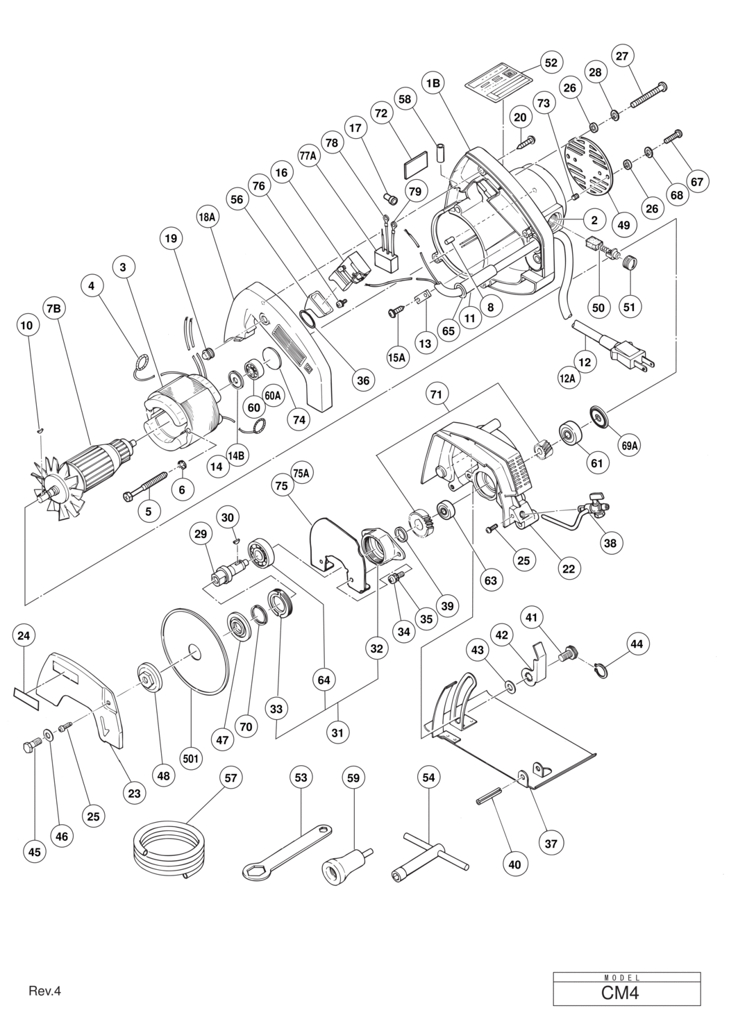 Hitachi / Hikoki CM4 Cutter Spare Parts