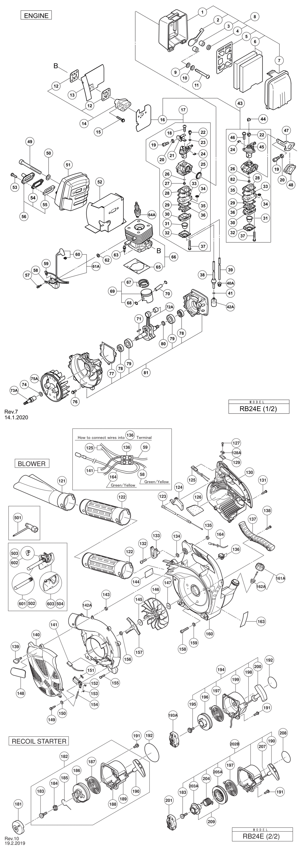 Hitachi / Hikoki RB24E Engine Blower Spare Parts