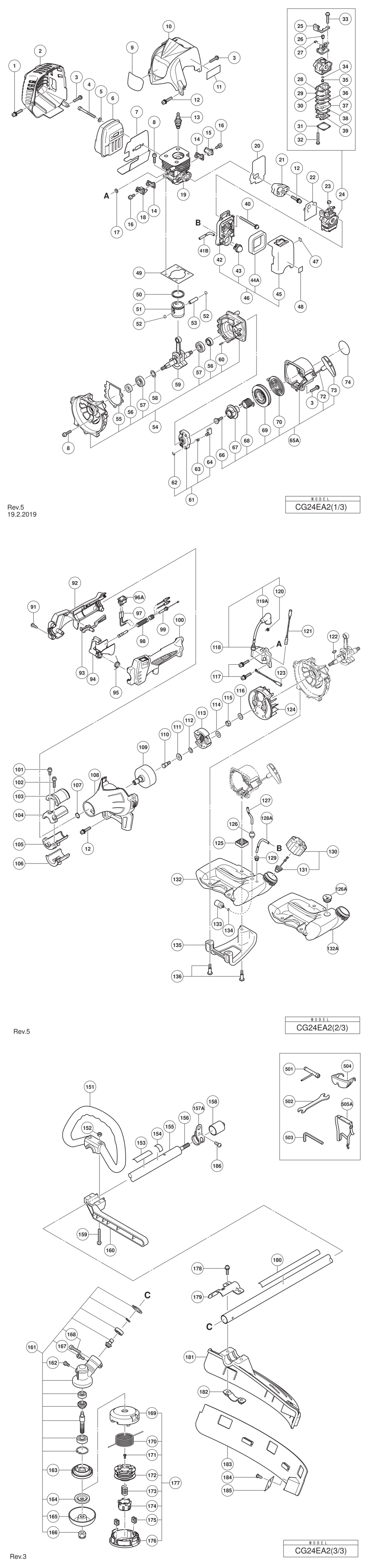 Hitachi / Hikoki CG24EA2 Engine Grass Trimmer Spare Parts