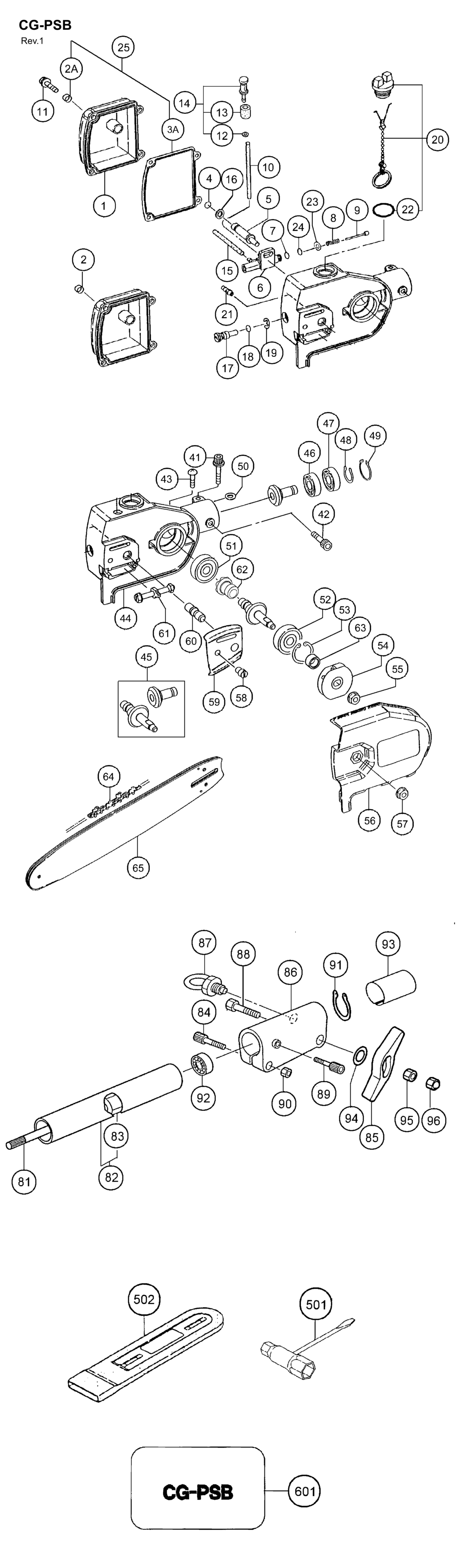 Hitachi / Hikoki CG-PSB Attachment Spare Parts