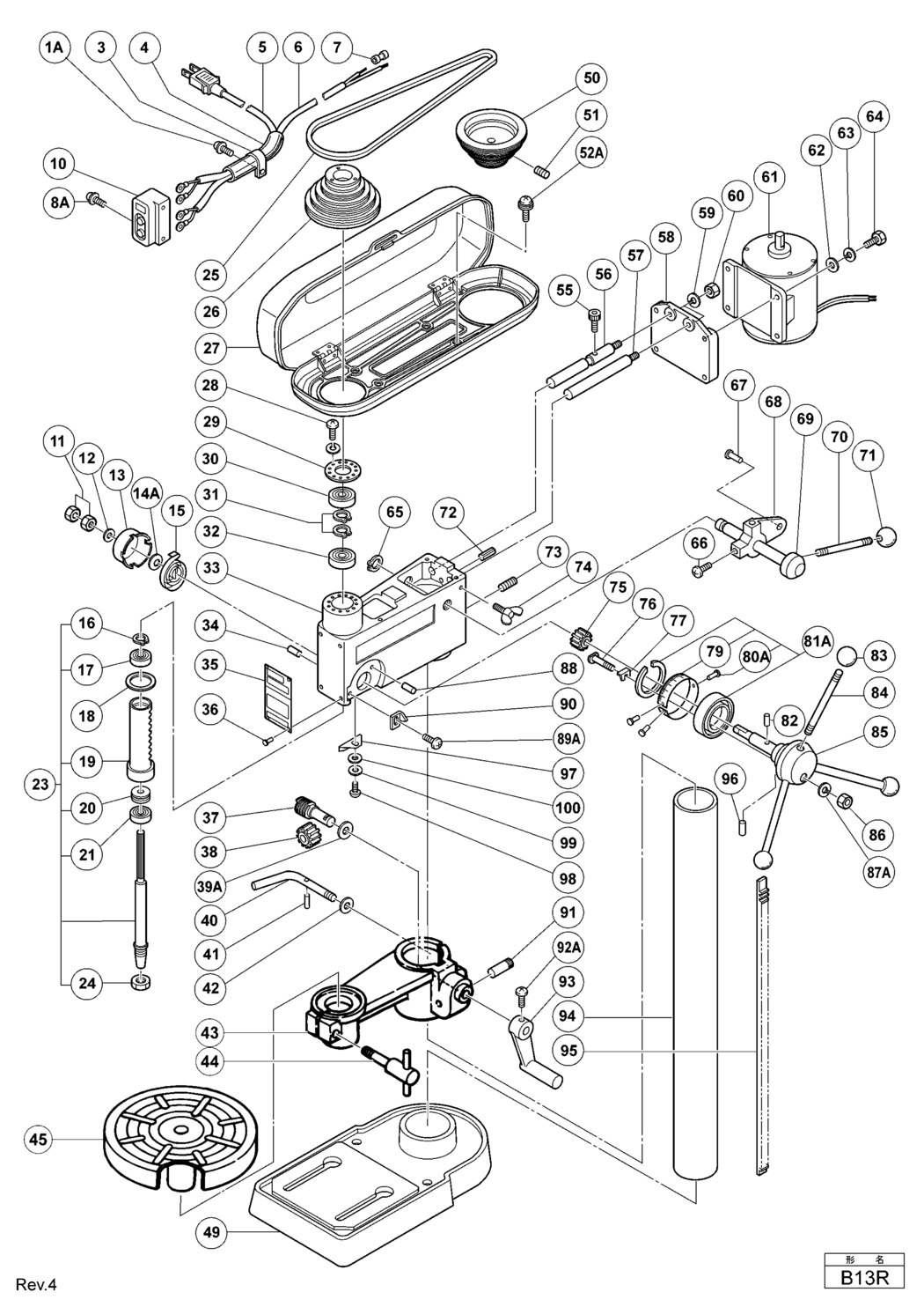 Hitachi / Hikoki B13R Bench Drill Spare Parts