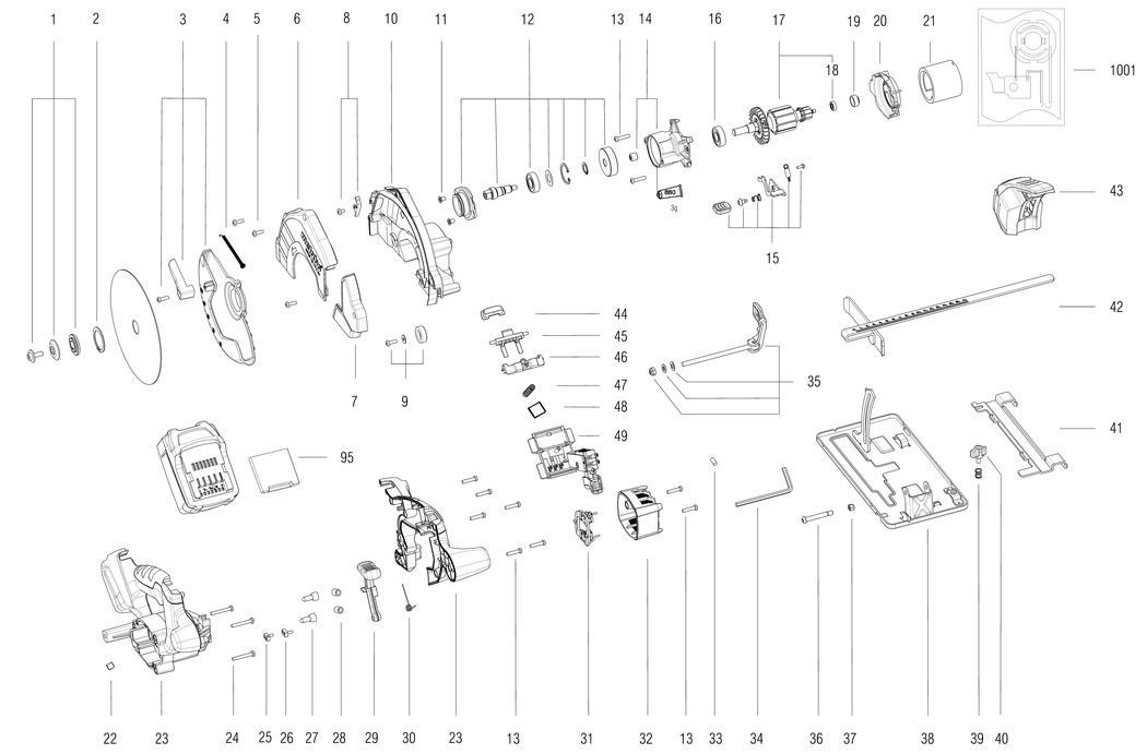 Metabo MKS 18 LTX 58 / 00771000 / - Spare Parts