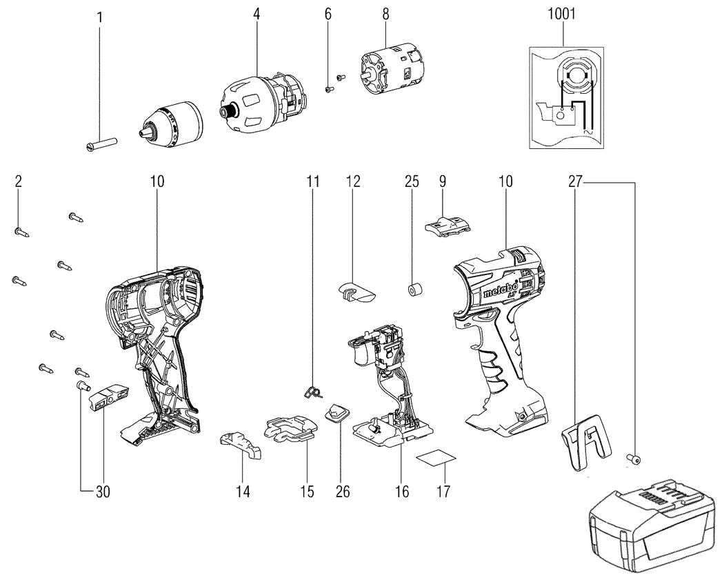 Metabo BS 18 LT / 18133310 / - Spare Parts