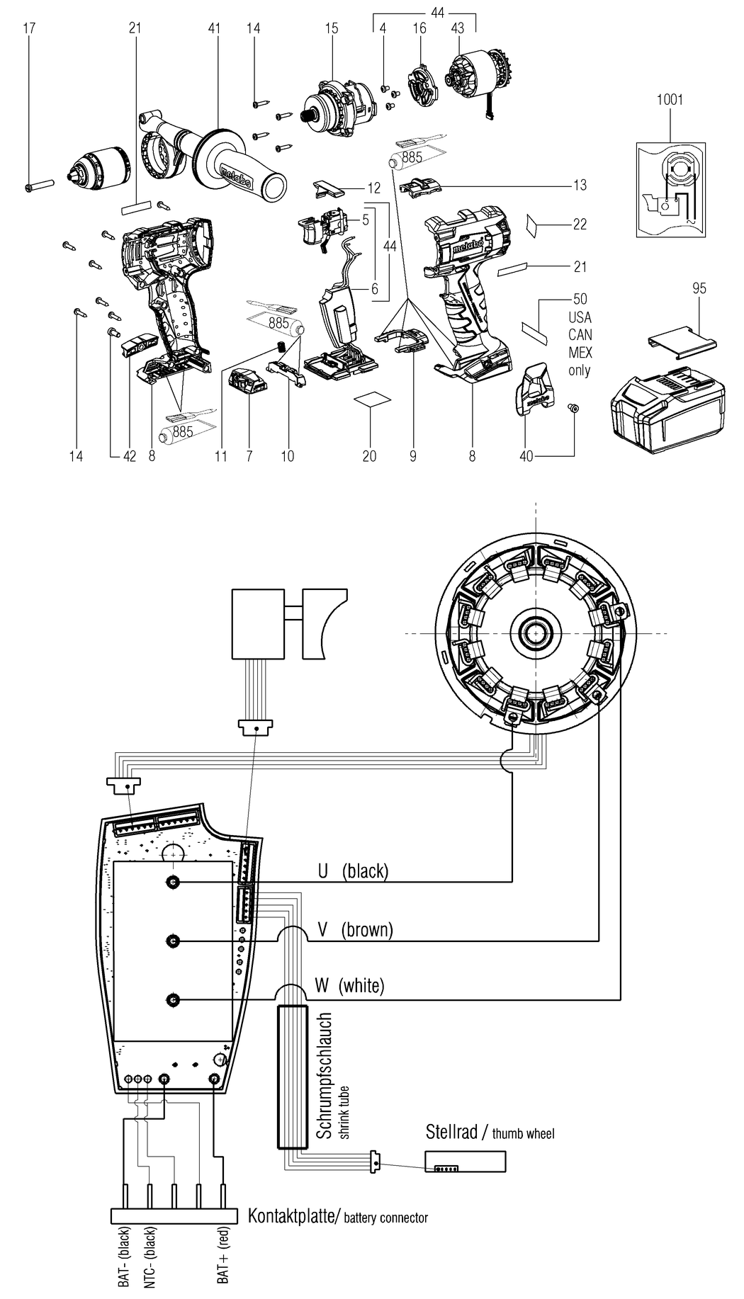 Metabo BS 18 LTX BL I / 02350000 / - Spare Parts