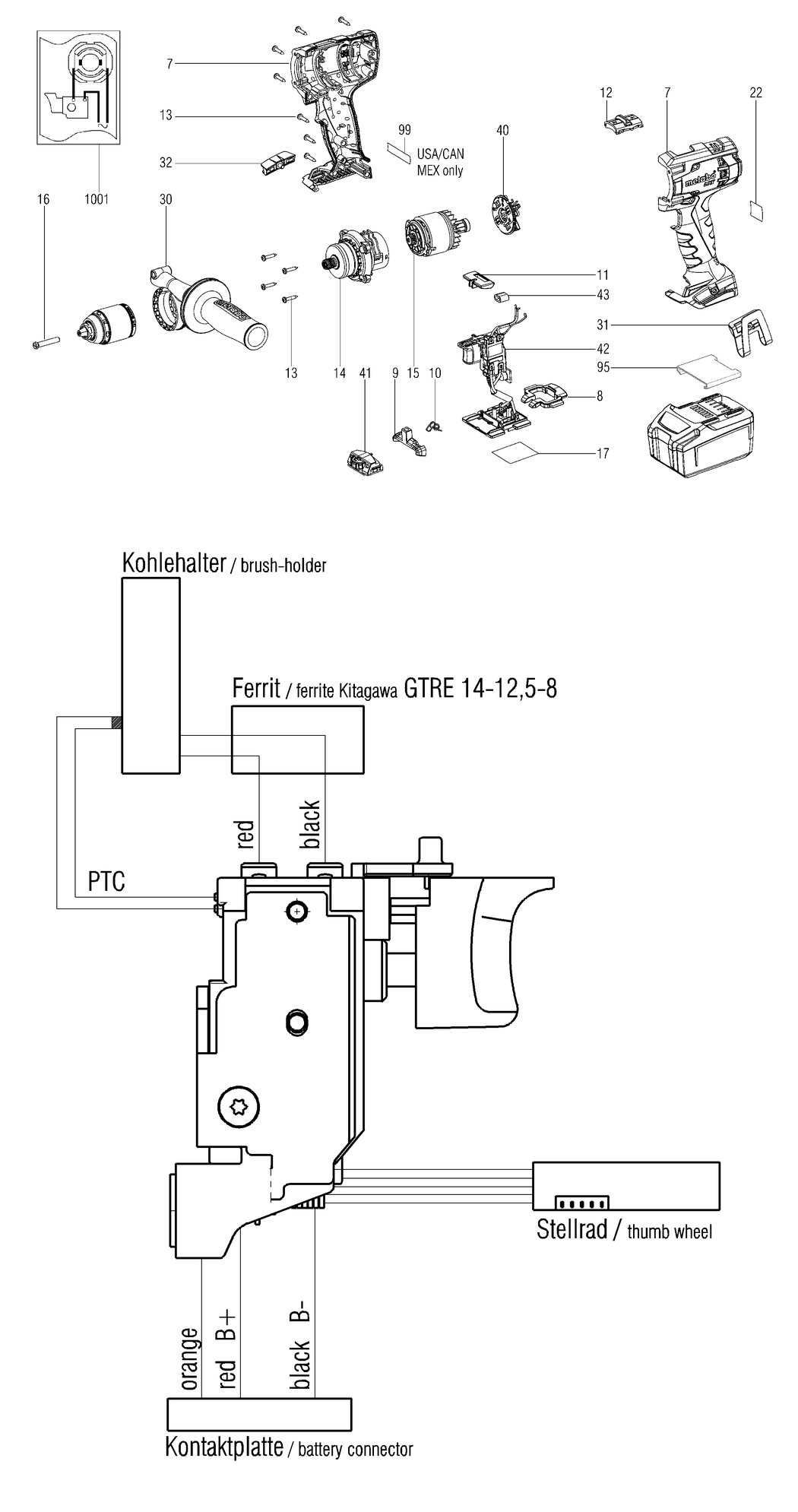 Metabo BS 18 LTX Impuls / 02191000 / - Spare Parts