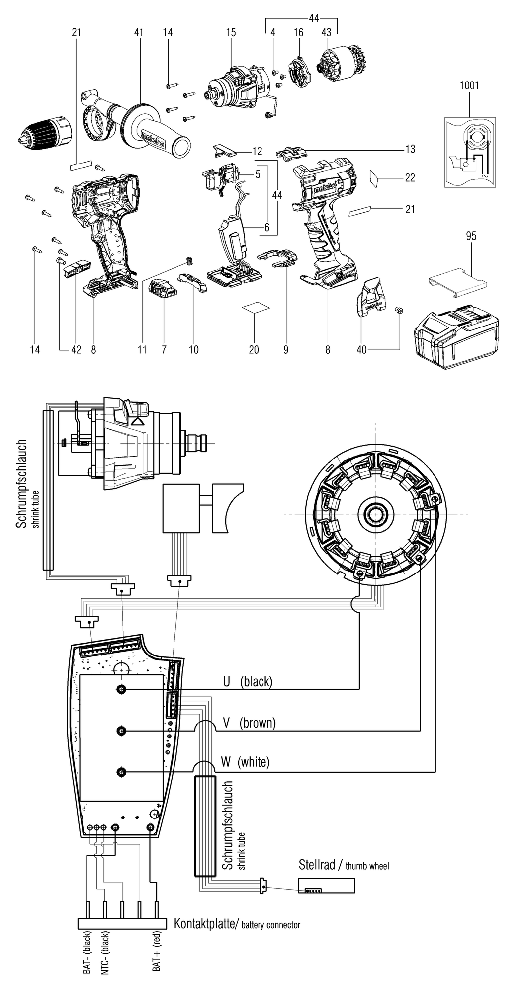 Metabo GB 18 LTX BL Q I / 03827000 / - Spare Parts