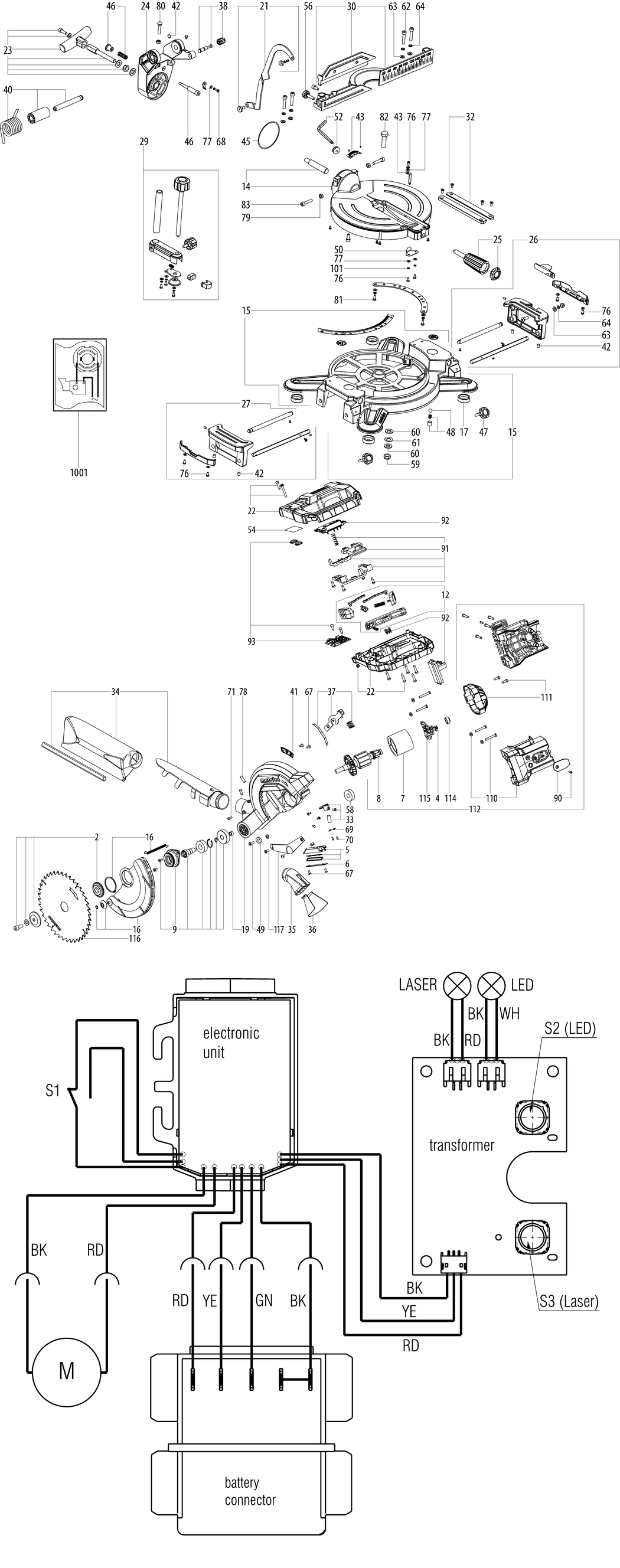 Metabo KS 18 LTX 216 / 19000420 / - Spare Parts