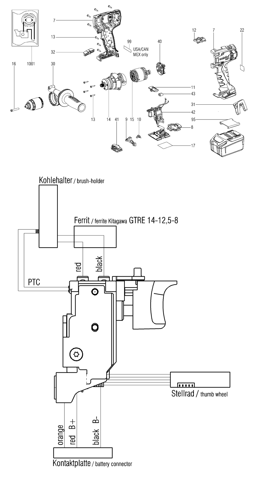 Metabo SB 18 LTX Impuls / 02192000 / - Spare Parts