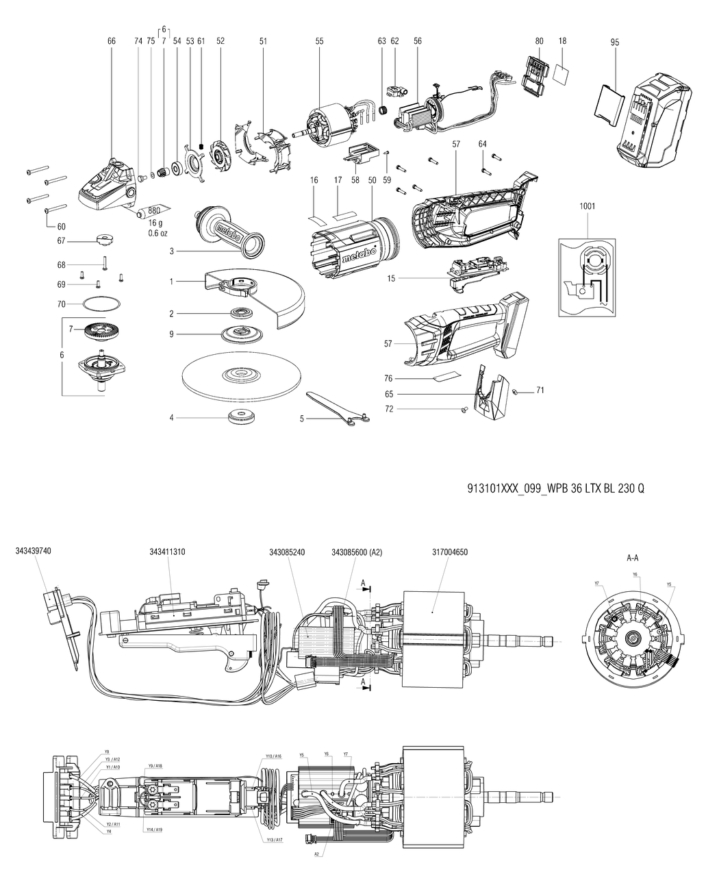 Metabo WPB 36 LTX BL 230 / 13101000 / - Spare Parts