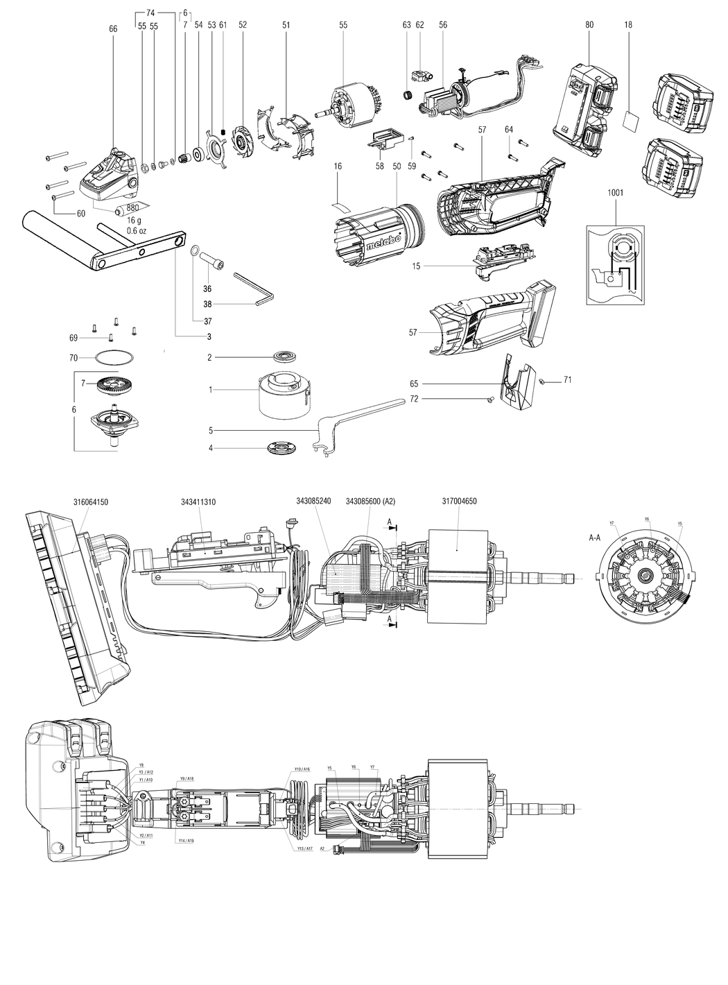 Metabo WPB 36-18 LTX BL 110 IK / 21057000 / 99 Spare Parts