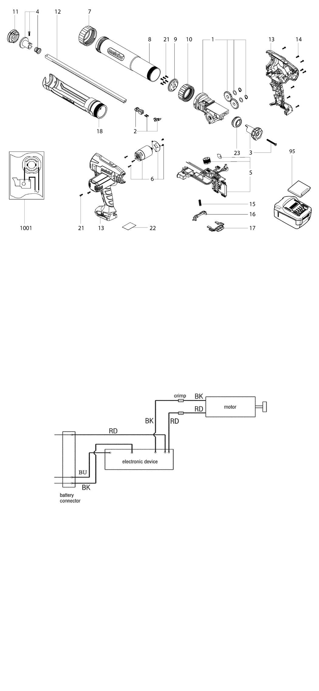 Metabo KPA 18 LTX 600 / 01207000 / - Spare Parts