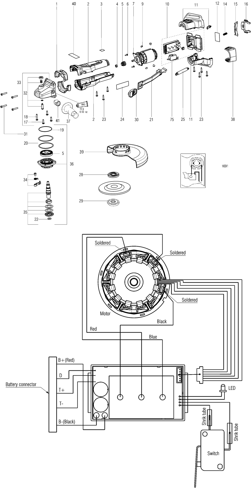 Metabo WB 18 LTX BL 180 / 13087001 / - Spare Parts